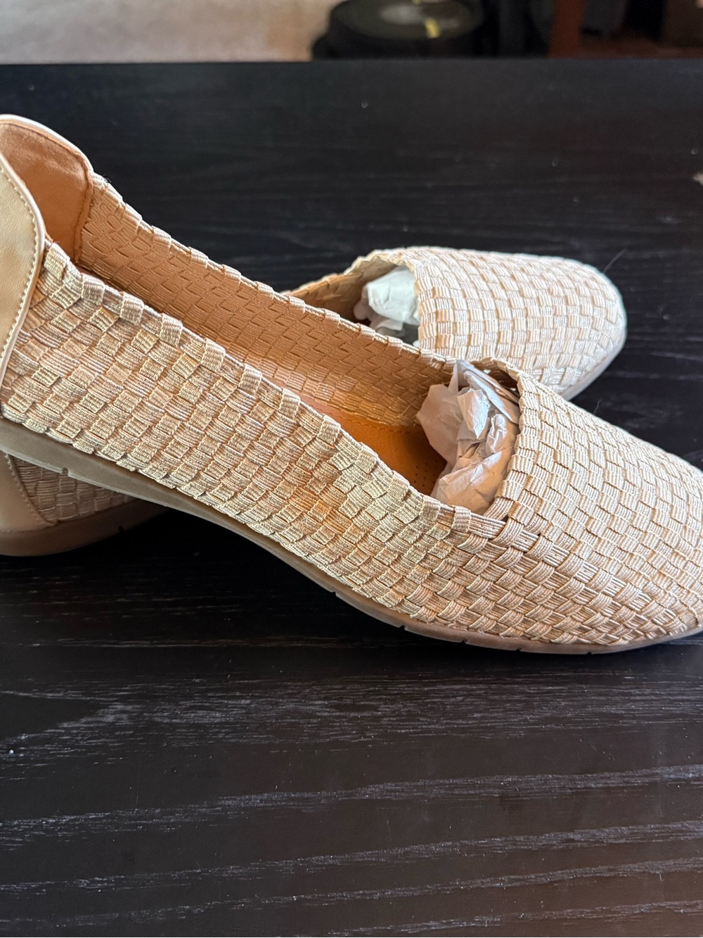 comfortview Woven Tan Slip-On Loafers